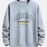 Miami Slogan Print Relax Fit Sweatshirt