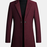 Single Breasted Notch Lapel Woolen Overcoat