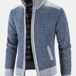 Contrast Zip Up Sweater