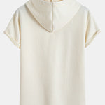 Striped Jacquard Hooded Arc Hem T-Shirt
