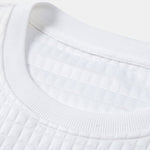 Long Sleeve Waffle Arc Hem T-Shirt & Waffle Drawstring Shorts