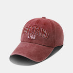 Three Dimensional Embroidered Washed Cotton Retro Casual Baseball Cap With Letters