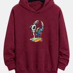 Dissolving Headphones Print Relax Fit Hoodie