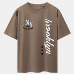 New York Brooklyn Print Drop Shoulder Oversize T-Shirt