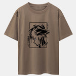 Japanese Comic Male Print Drop Shoulder Oversize T-Shirt