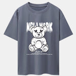 Slogan Bear Print Drop Shoulder Oversize T-Shirt