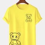 Line Shaped Bear Print T-Shirt