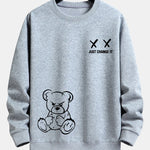 Bear Slogan Print Relax Fit Sweatshirt