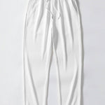 Pineapple Texture Knit V Neck Polo & Straight Leg Ribbed Pants