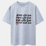 Circled Slogan Print Drop Shoulder Oversize T-Shirt