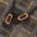 Slim Fit Knitted Plaid Paneled Hooded Sweater