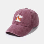 Coconut tree sunset pattern classic retro washed cotton casual baseball cap
