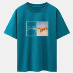Create Adam Print Drop Shoulder Oversize T-Shirt