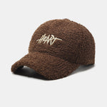 Heart Embroidery Teddy Plush Baseball Cap