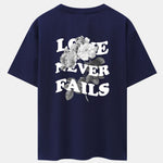 Rose Slogan Back Print Drop Shoulder Oversize T-Shirt