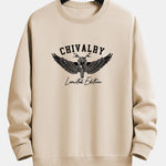 Wings Motorcycle Print Relax Fit Sweatshirt