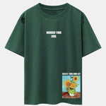 Sunflower Slogan Print Drop Shoulder Oversize T-Shirt