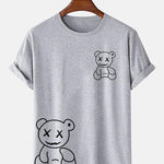 Line Shaped Bear Print T-Shirt