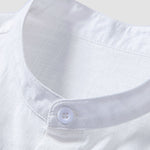 Linen Look Cotton Stand Collar Shirt