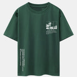 Waves Ukiyo-e Slogan Print Drop Shoulder Oversize T-Shirt