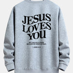 Jesus Loves You Back Print Relax Fit Sweatshirt