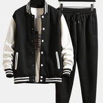 Contrast Baseball Jacket & Jogger Pants
