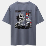 Dragon Landscape Back Print Drop Shoulder Oversize T-Shirt