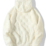 Relax Fit Checkerboard Teddy Hoodie
