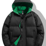 Contrast Hooded Puffer Coat