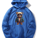 Bear In Leather Jacket Print Hoodie