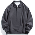 Relax Fit Basic Polo Sweatshirt