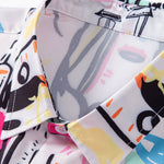 Graffiti Print Button Up Shirt