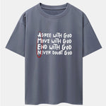 Circled Slogan Print Drop Shoulder Oversize T-Shirt