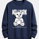 Slogan Bear Print Relax Fit Sweatshirt