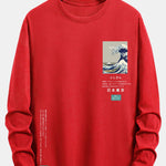 Long Sleeve Tokyo Ukiyo-e Print Cotton T-Shirt