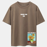 Sunflower Slogan Print Drop Shoulder Oversize T-Shirt