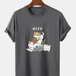 Cute Cat Print T-Shirt