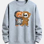 Skeleton Bear Print Relax Fit Sweatshirt