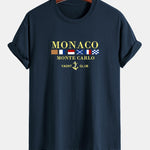 Regular Fit Monaco Slogan Print Cotton T-Shirt
