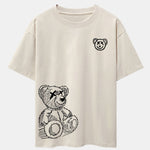 Cartoon Bear Print Drop Shoulder Oversize T-Shirt