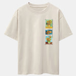 Sunflower Oil Painting Print Drop Shoulder Oversize T-Shirt