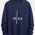 Long Sleeve Relax Slogan Print Cotton T-Shirt