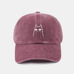 Sunglasses Cat Pattern Classic Retro Washed Distressed Cotton Baseball Cap