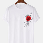 Splash Ink Rose Print T-Shirt