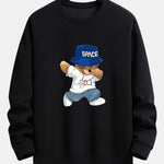 Bear With Hat Print Relax Fit Sweatshirt