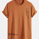 Regular Fit Japanese Slogan Print Cotton T-Shirt