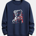 Simple Bear Print Relax Fit Sweatshirt
