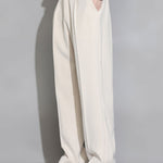 Relax Fit Elastic Waist Straight Leg Trousers