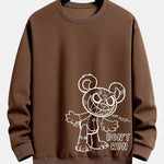Slogan Cartoon Bear Print Relax Fit Sweatshirt