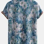 Painted Floral Jacquard Cuban Shirt & Shorts
